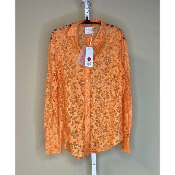 Forte Forte NWT Alen + On Lace in Tangerine Size 0 IT/ 2 US - Picture 7 of 12